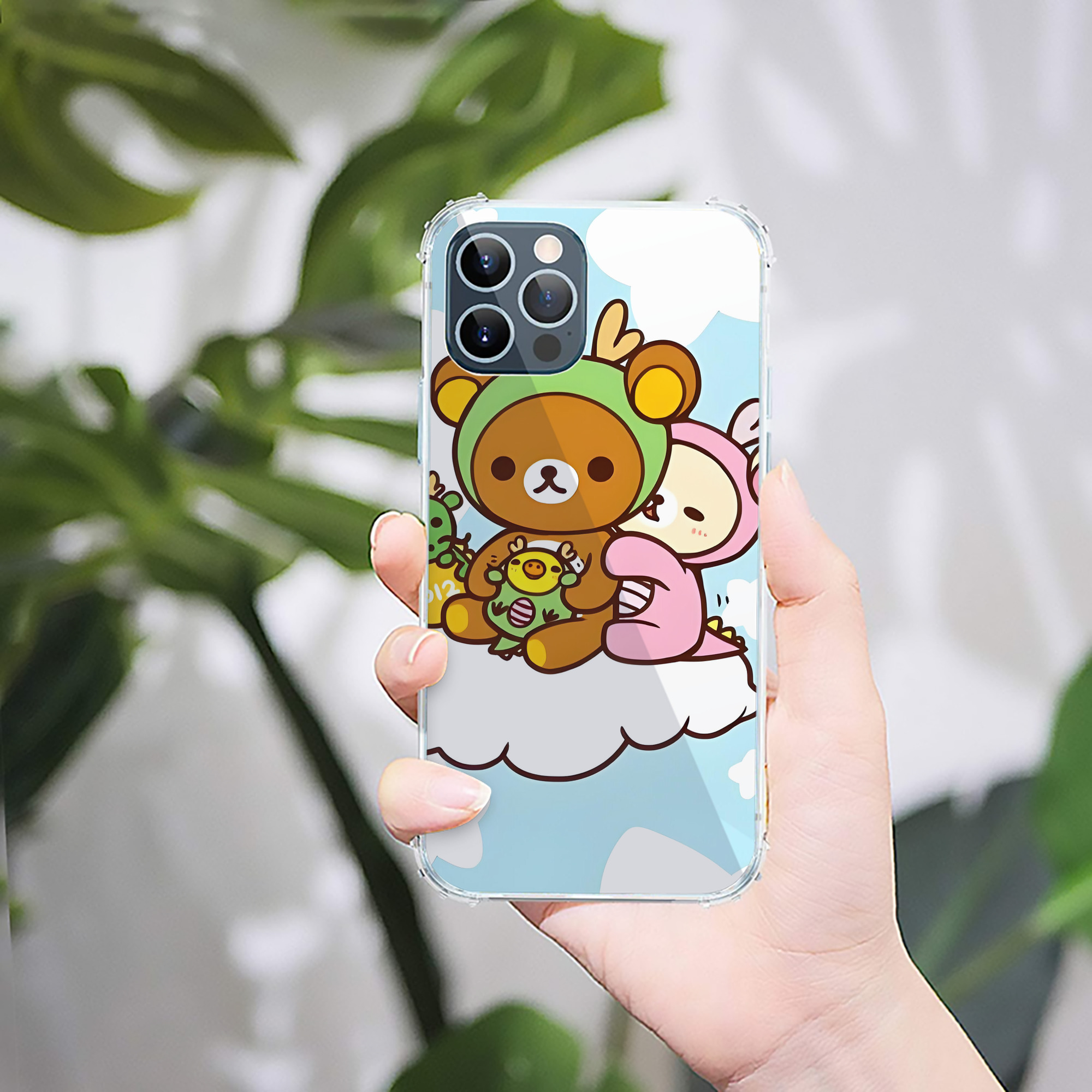 （画像用） リラックマ リラックマ キイロイトリ Rilakkuma Korilakkuma Kiiroitori 【iPhone 12シリーズ対応】透明スマホケース（クリアソフトケース）